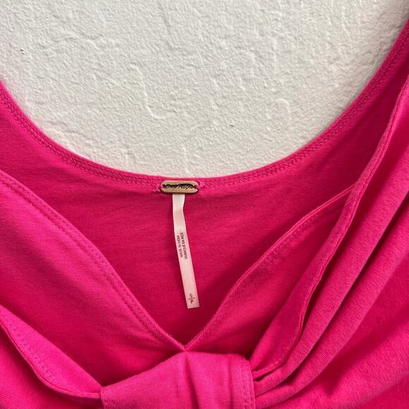 EUC Free People Pink Oversized Bow Sleeveless Top - Picture 4 of 4
